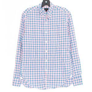J Crew Mens Shirt Button Down Long Sleeve Plaid Pink Blue Size Small IC